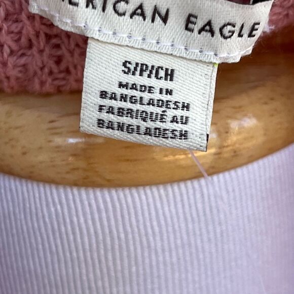 American Eagle Lightweight Open Knit Dusty Rose Long Sleeve Top/ Sweater Small - Picture 6 of 7